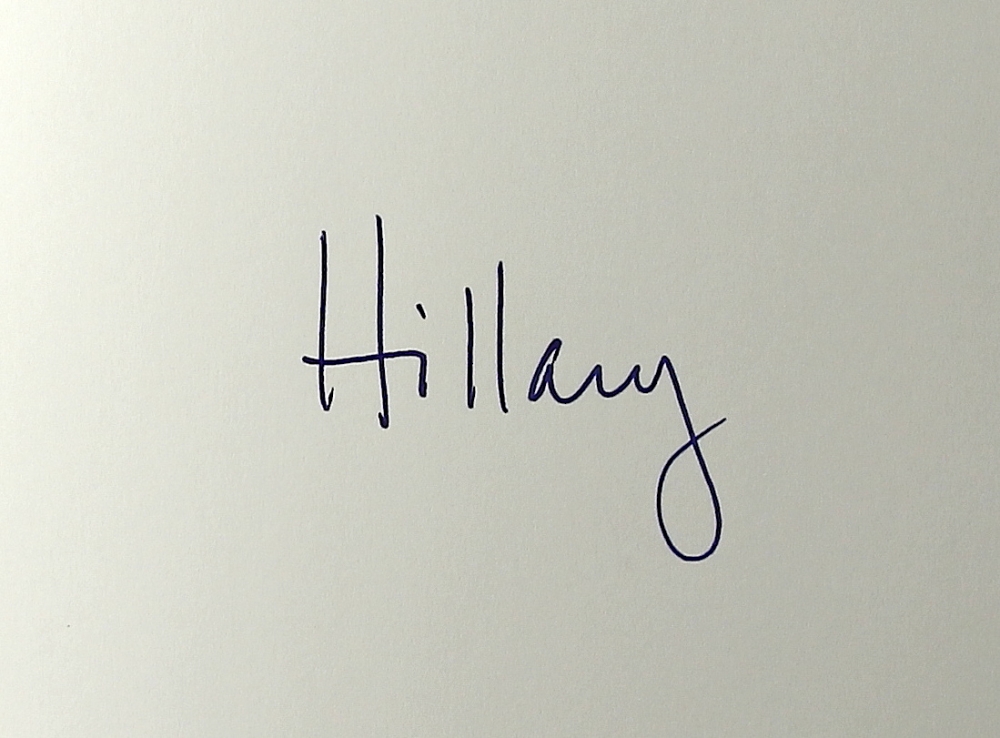Hillary Clinton signed Hillary Clinton signed