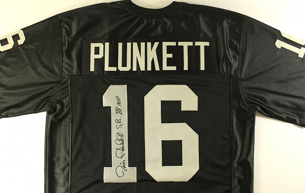 Jim Plunkett Signed Raiders Jersey Inscribed "SB XV MVP" (GTSM) at