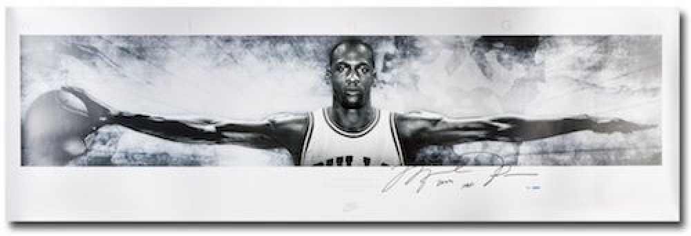 michael jordan wings poster autographed